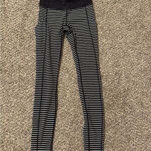 Lululemon Black and White Striped Leggings